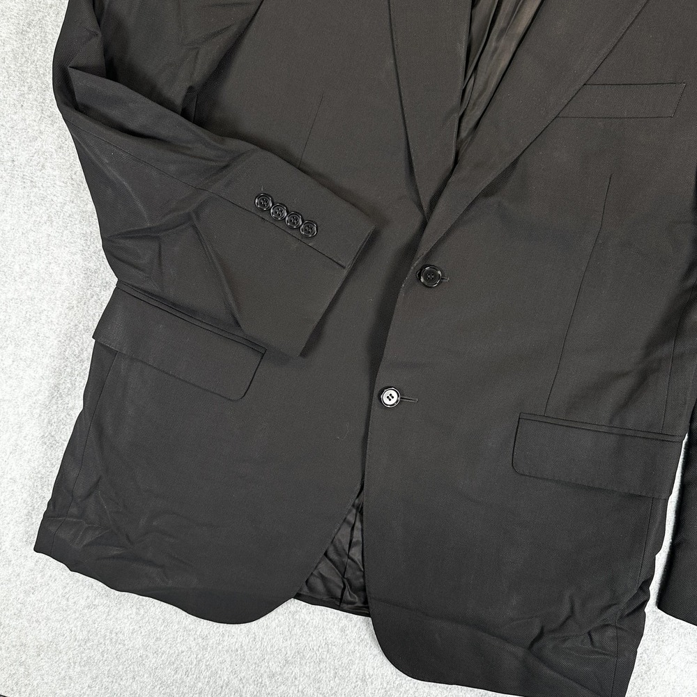 Canali Blazer Sport Coat Mens 42 Black Wool Water Resistant Italy Two Button - Picture 2 of 12